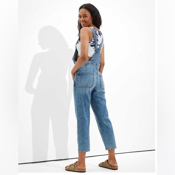 AMERICAN EAGLE 90’s BAGGY DENIM JEAN OVERALLS SIZE MEDIUM NWT - Picture 13 of 15